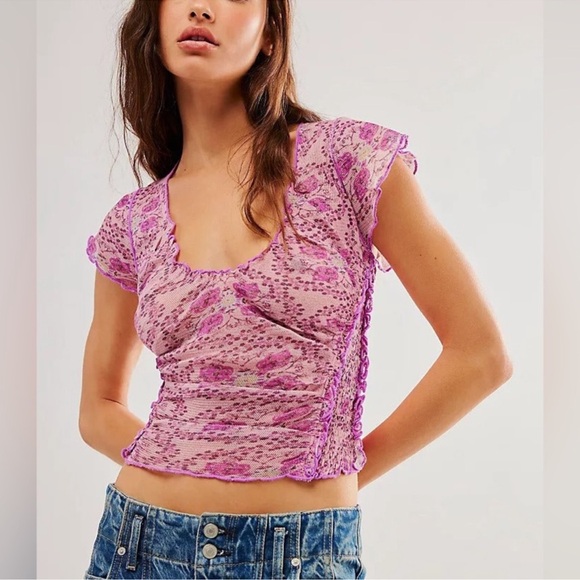 Free People Oh My Baby Tee Top - Picture 1 of 5